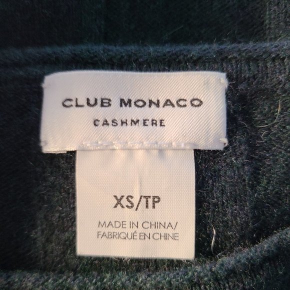 CLUB MONACO NWOT Teal Green Cashmere Sweater XS - Picture 4 of 5